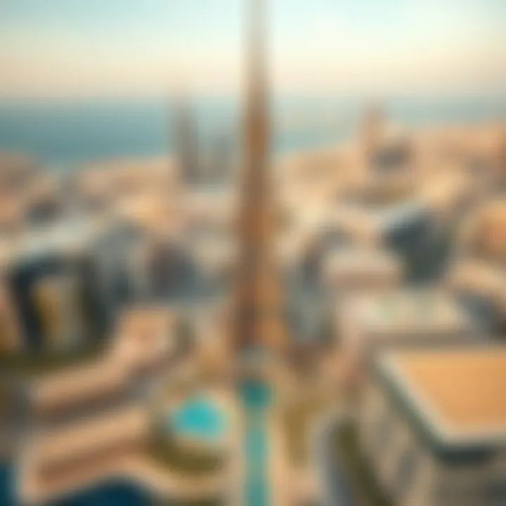 A stunning panorama of the Burj Khalifa and its surrounding landscape