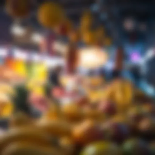 A vibrant display of exotic fruits at the Aweer Fruit Market