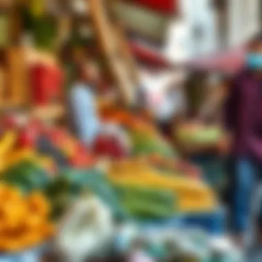 Fresh Produce from Local Vendors Local vendors showcasing fresh fruits and vegetables