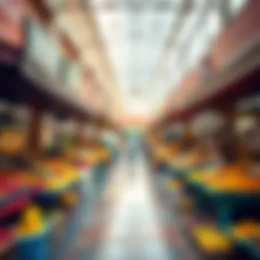 Panoramic View of Aweer Market A panoramic view of the Aweer Fruit Market highlighting its vibrant atmosphere