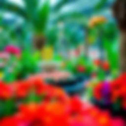 A vibrant floral display in Dubai's botanical garden