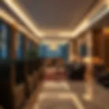 Luxurious seating area in Dubai Terminal 3 lounge