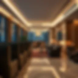 Luxurious seating area in Dubai Terminal 3 lounge