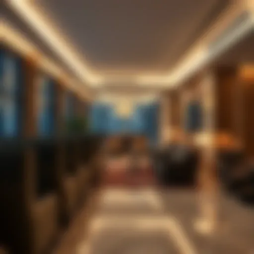 Luxurious seating area in Dubai Terminal 3 lounge