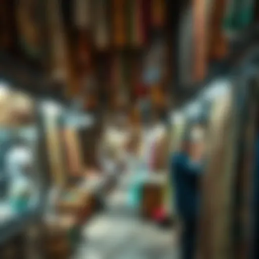 Vibrant souk in Dubai with traditional textiles