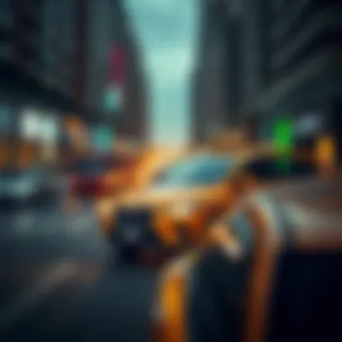 A sleek taxi navigating the vibrant streets of Dubai