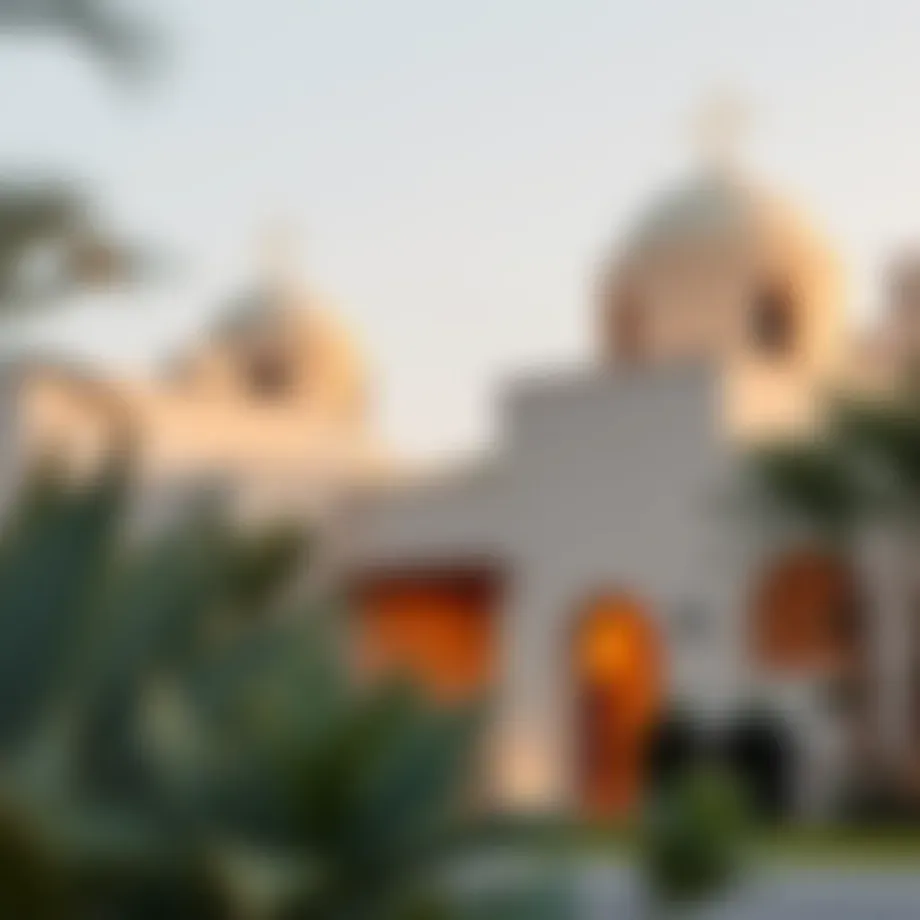 Traditional Emirati architectural design showcasing wind towers