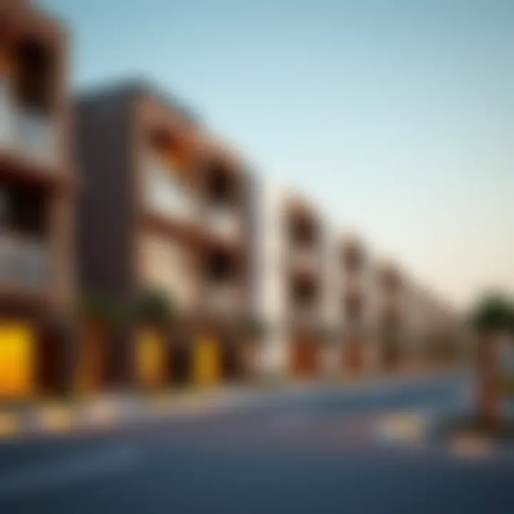 Real estate developments in Muwaileh highlighting modern architecture