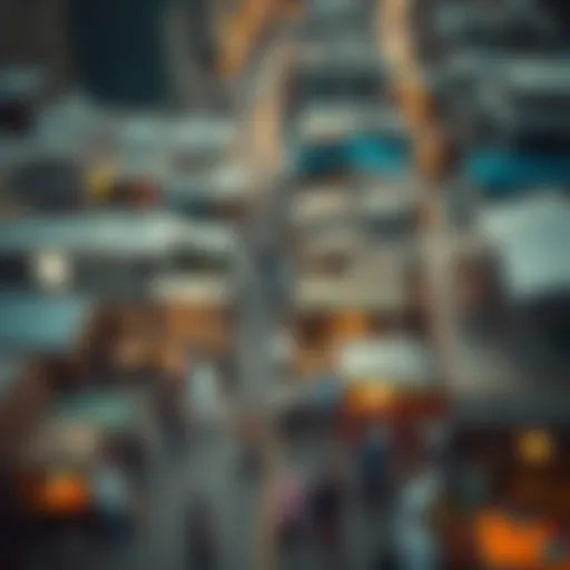 Aerial view of سوق السبخة showcasing its vibrant market activity