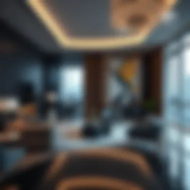 Interior space within the Hessa Building highlighting luxury living