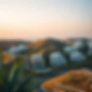 Luxury Real Estate in Dubai's Hills An aerial shot capturing the luxury real estate developments nestled within the hills of Dubai.