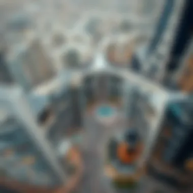 Aerial view of Dubai showcasing modern architecture and urban landscape