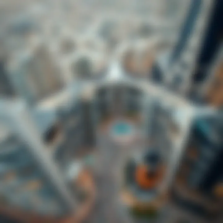 Aerial view of Dubai showcasing modern architecture and urban landscape