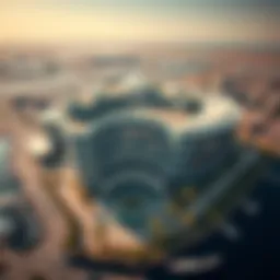 Aerial view of Marina Mall showcasing its architectural design