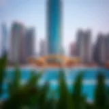 Stunning architectural view of MAG 214 Tower against the Dubai skyline