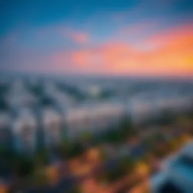 Aerial view of modern residential areas in Sharjah