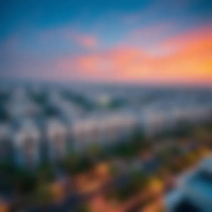 Aerial view of modern residential areas in Sharjah