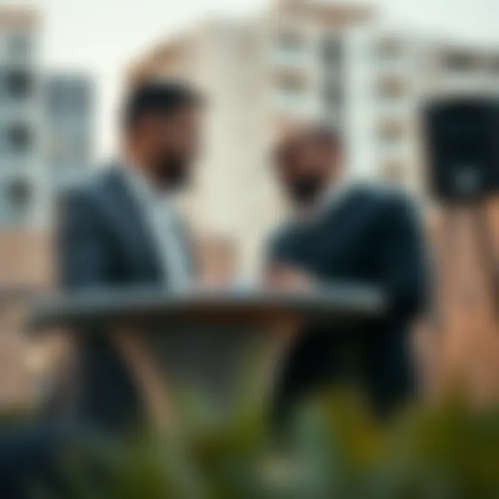 Real estate agent discussing opportunities with prospective buyers