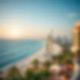 Panoramic view of Sharjah's open beach