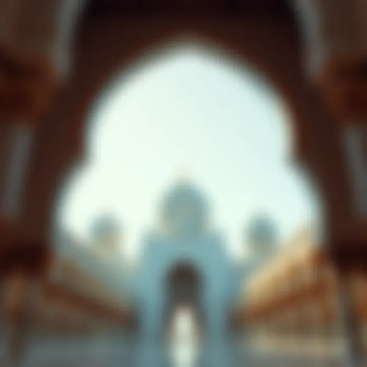Architectural details showcasing the mosque's design and artistry