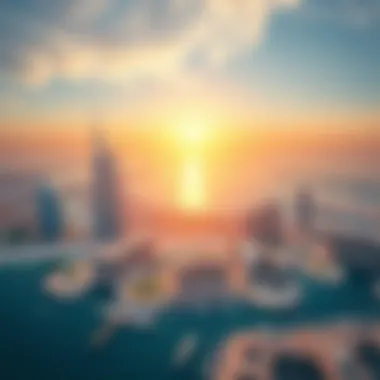 Aerial view of Dubai's waterfront showcasing innovative architectural designs