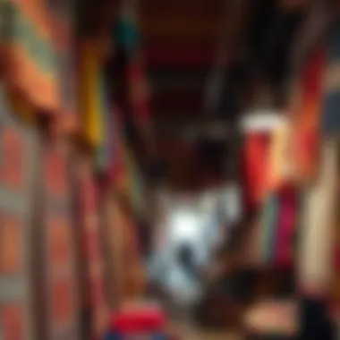 Traditional textiles and fabrics in rich colors