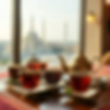 The Tradition of Turkish Tea A traditional Turkish tea setting with beautifully crafted cups and a teapot