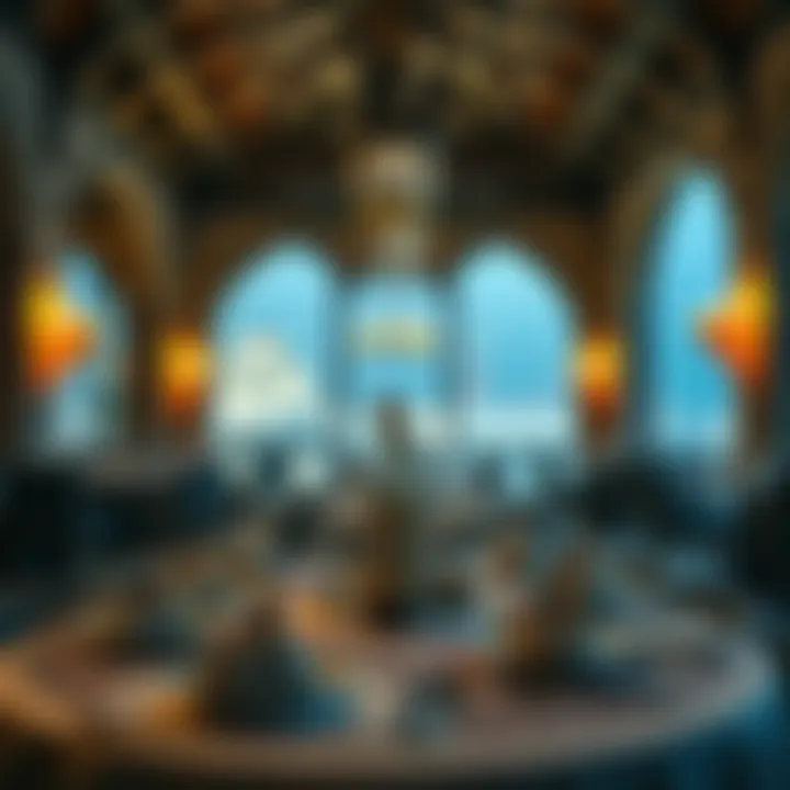 Cultural Ambiance in Turkish Dining A beautifully arranged table set in a Turkish restaurant, highlighting the cultural ambiance