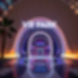 A captivating view of the VR Park entrance, showcasing its futuristic design.