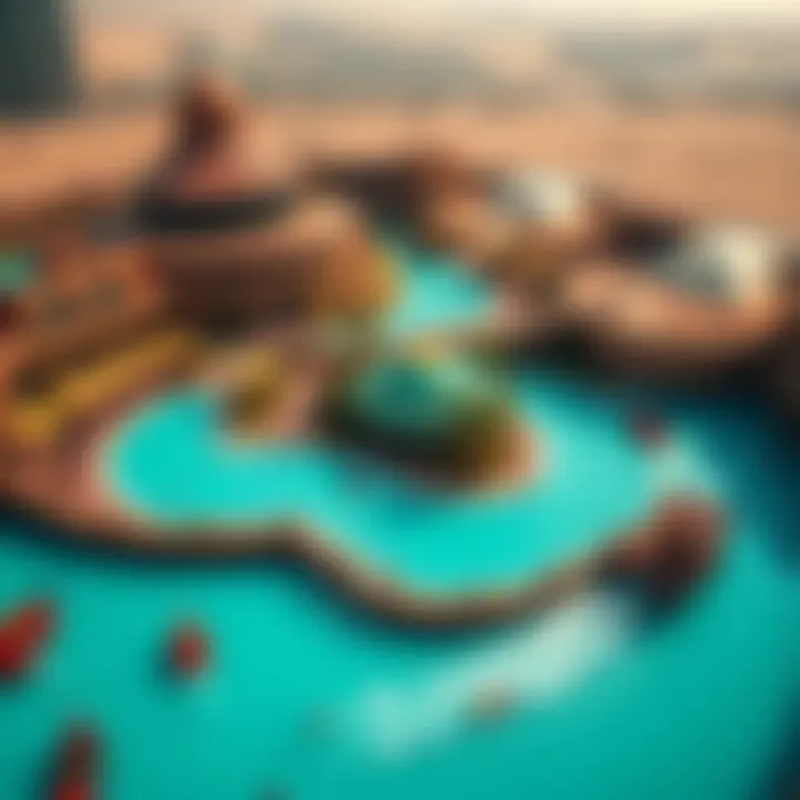 Panoramic View of Wild Wadi Waterpark Aerial view of Wild Wadi Waterpark showcasing its attractions