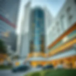 Exterior view of Festival City shopping complex showcasing modern architecture