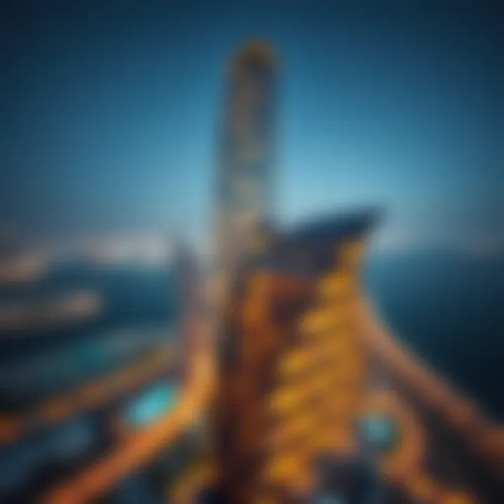 Aerial view of Fifty One Tower in Business Bay