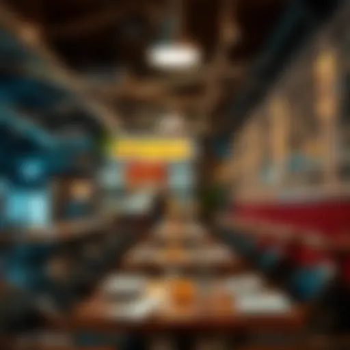 A vibrant and inviting dining space showcasing the ambiance of Foodies Junction Restaurant Co.