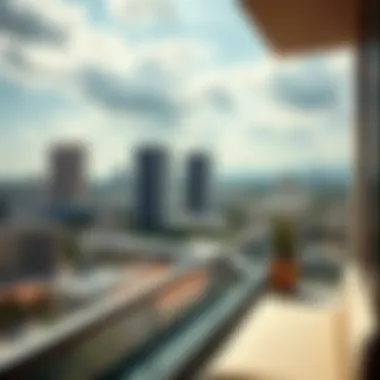 Balcony view of an urban landscape from a Forte residence