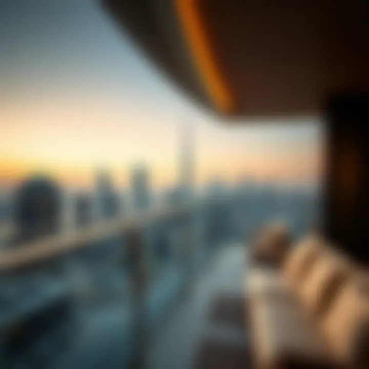 Panoramic skyline view from Goldcrest Executive balcony