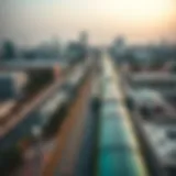 Aerial view of the Dubai Metro Green Line