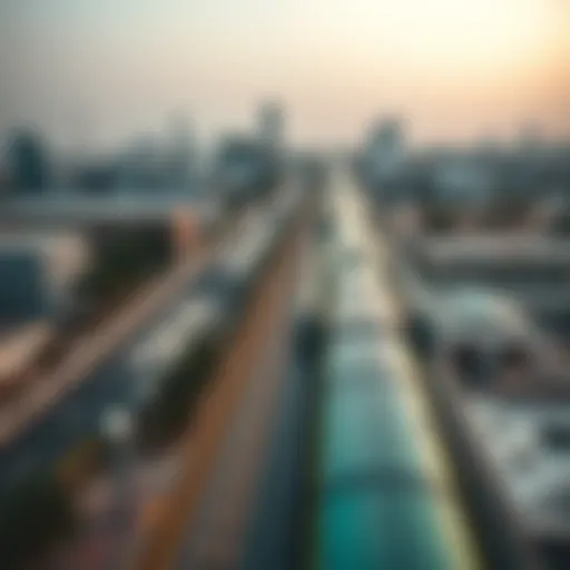 Aerial view of the Dubai Metro Green Line