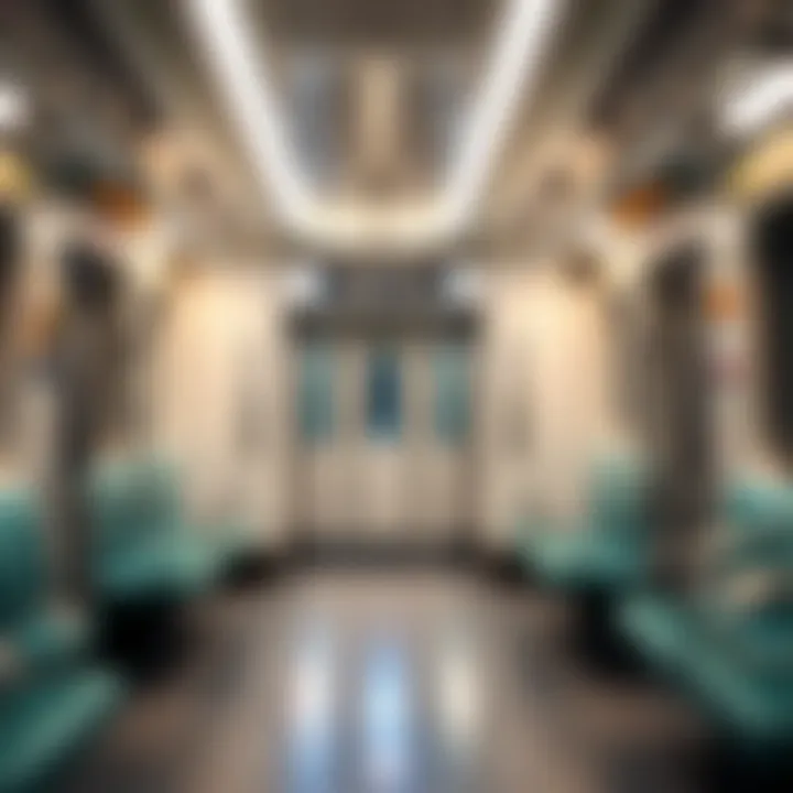Luxurious Interior of the Green Line Train Interior of a Dubai Metro Green Line train