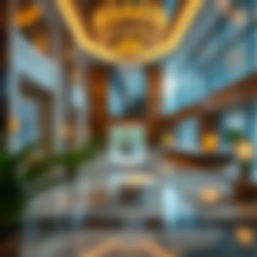 Luxurious hotel lobby adjacent to the Museum of the Future