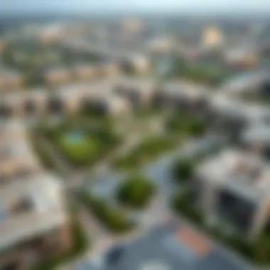 Community Layout with Green Spaces Community layout highlighting green spaces and amenities