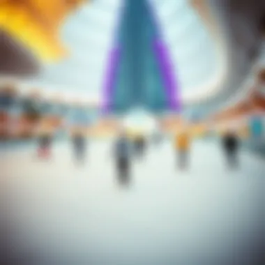 Skaters gliding on ice in a vibrant setting