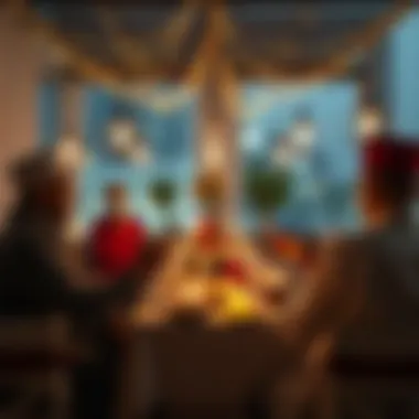 Festive gathering around a table during iftar