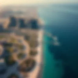 Aerial view of Jumeirah Bay Island showcasing its stunning landscape