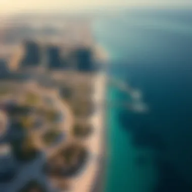 Aerial view of Jumeirah Bay Island showcasing its stunning landscape