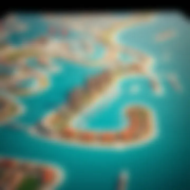 Map highlighting the strategic location of Jumeirah Bay Island in Dubai