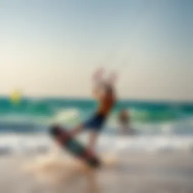 A vibrant scene of kitesurfers enjoying the wind and waves at Kites Beach