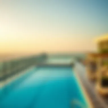 Rooftop swimming pool with skyline view in Le Solarium Tower