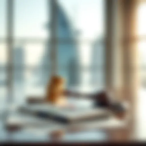 An illustration representing legal documents related to real estate contracts.