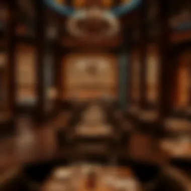 A Glimpse of Luxury Dining Interior Luxurious restaurant interior with ambient lighting
