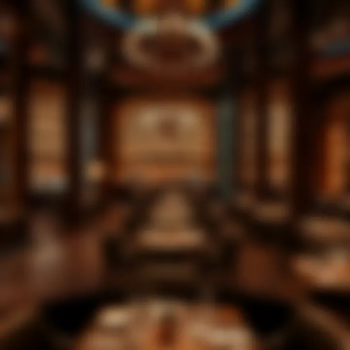 A Glimpse of Luxury Dining Interior Luxurious restaurant interior with ambient lighting